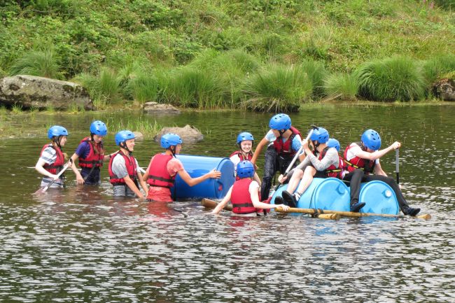 Raft building on Cwellyn Lake